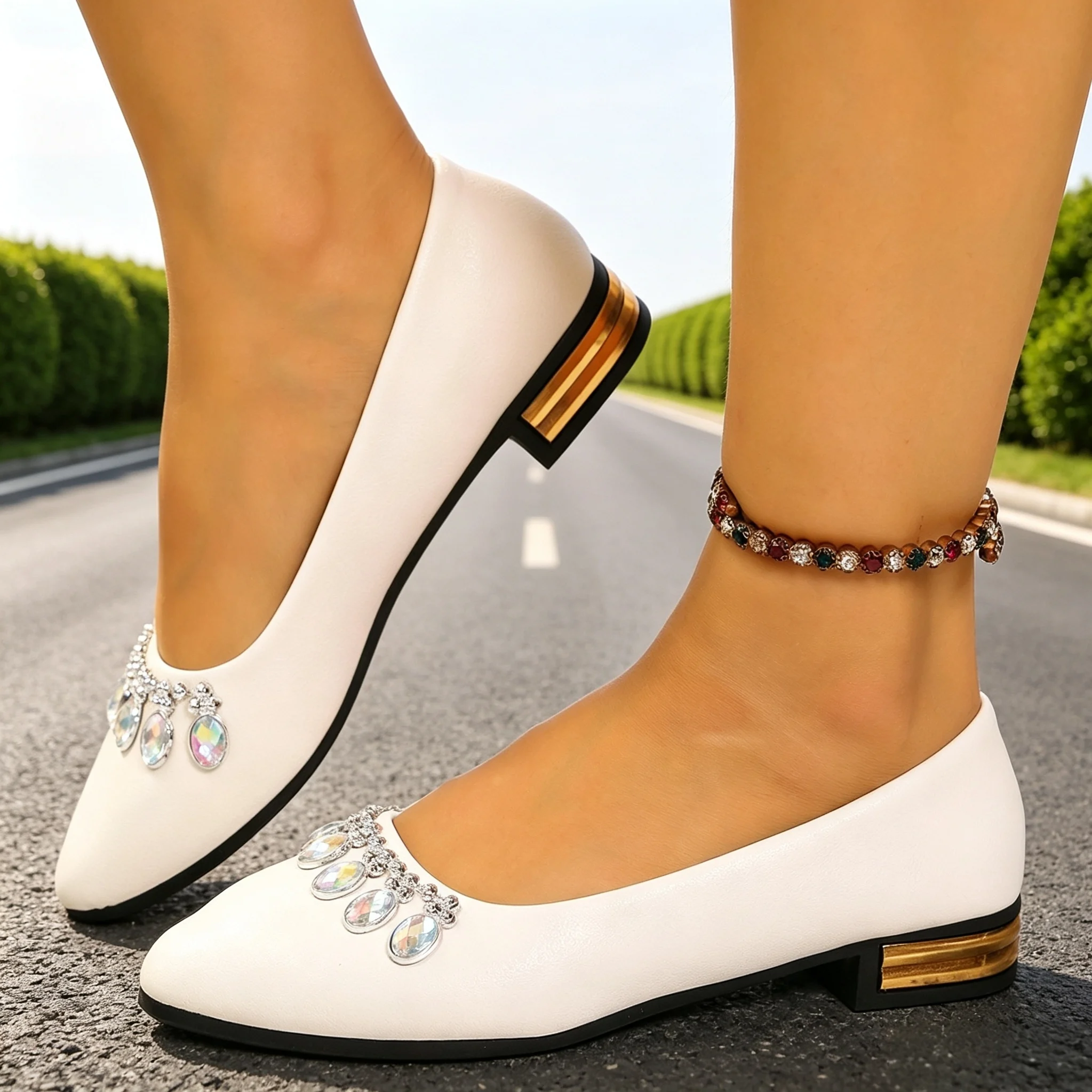 Women'S Shoes - Damen Flache Schuhe mit Spitzer Zehenpartie,